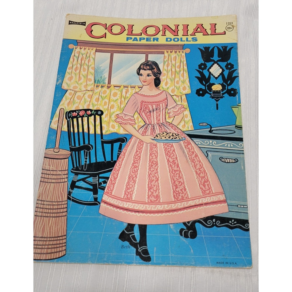 Vintage Little Woman Colonial Paper Dolls Uncut Book 1353 Beth Jo Amy 1960s